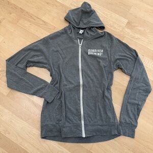 Sunriver Brewing Gray Women's Zip-Up Hoodie Lightweight Large